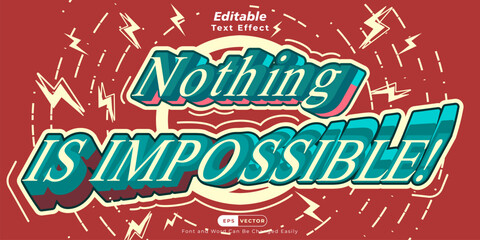Nothing Impossible slogan can be edited in 3D, text effect suitable for content productivity