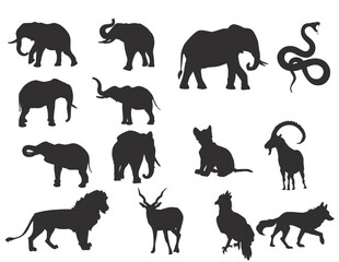 set of animals silhouettes