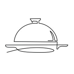 Vector continuous one line catering dish illustration
