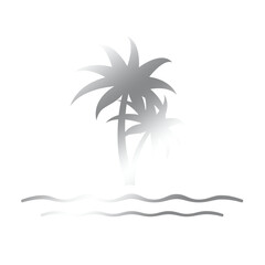 Fototapeta na wymiar silver beach and coconut trees icon