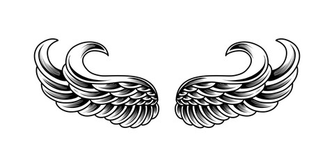 vector angel wings tribal tattoo