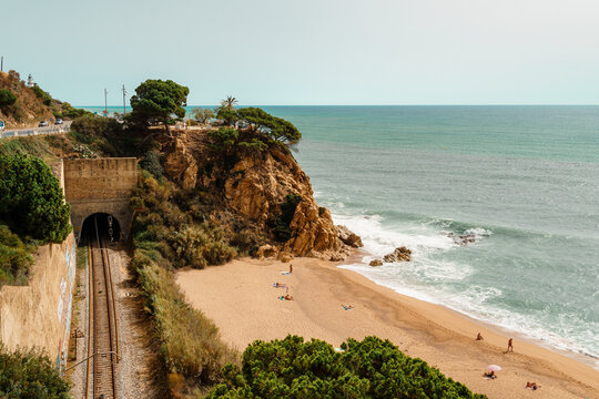 La Vinyeta Nudist Cove beach in Calella