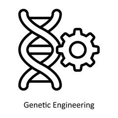 Genetic Engineering vector  outline Icon Design illustration. Artificial intelligence Symbol on White background EPS 10 File
