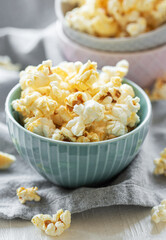 Tasty salted homemade popcorn