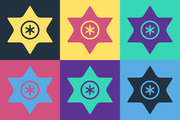 Pop art Falling star icon isolated on color background. Meteoroid, meteorite, comet, asteroid, star icon. Vector