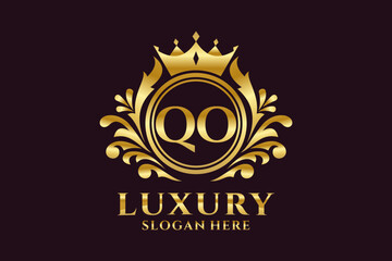 Initial QO Letter Royal Luxury Logo template in vector art for luxurious branding projects and other vector illustration.