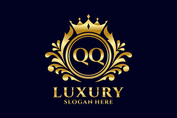 Initial QQ Letter Royal Luxury Logo template in vector art for luxurious branding projects and other vector illustration.