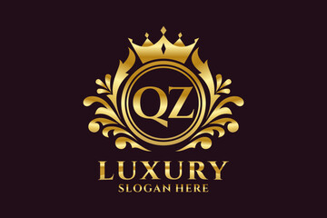 Initial QZ Letter Royal Luxury Logo template in vector art for luxurious branding projects and other vector illustration.