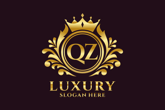 Initial QZ Letter Royal Luxury Logo template in vector art for luxurious branding projects and other vector illustration.