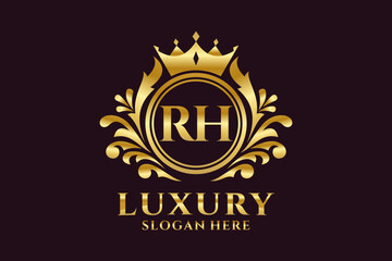 Initial RH Letter Royal Luxury Logo template in vector art for luxurious branding projects and other vector illustration.