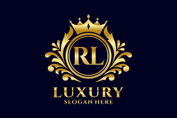 Initial RL Letter Royal Luxury Logo template in vector art for luxurious branding projects and other vector illustration.