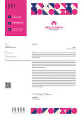 Fototapeta premium Pink Geometric Letterhead