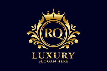 Initial RQ Letter Royal Luxury Logo template in vector art for luxurious branding projects and other vector illustration.