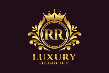 Initial RR Letter Royal Luxury Logo template in vector art for luxurious branding projects and other vector illustration.