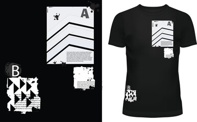 monotone trendy graphic t-shirt, casual, streetwear design