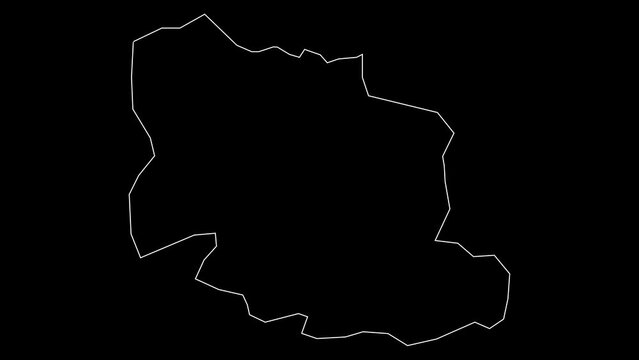 Carabobo state map of Venezuela outline animation