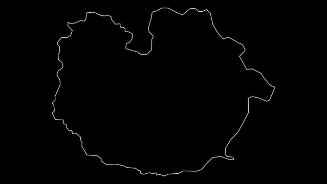 Guarico state map of Venezuela outline animation