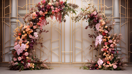 Fototapeta na wymiar Wedding floral arc 