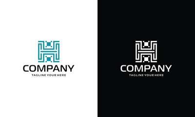 Letter H icon logo design template element