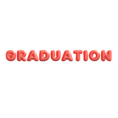 3d graduation text balloon
