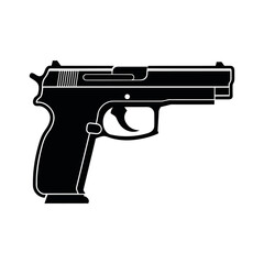  A Gun Black color silhouette vector.