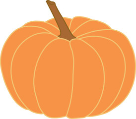 Vector illustration of orange bright pumpkin.