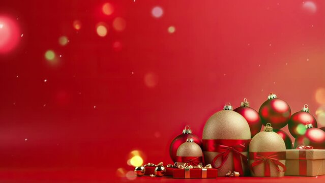 christmas background with baubles and candles