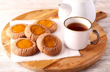 chocolate jelly thumbprint cookies