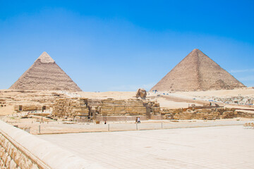 Archeology photography, Great Pyramid of Giza, Cheops Pyramid, Photo is selective focus with...