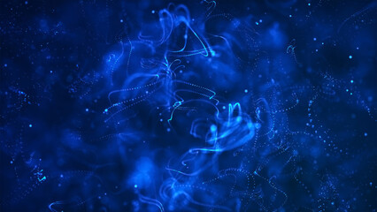 Dark blue particle lines abstract background
