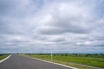 利根川河川敷風景(茨城県,猿島郡五霞町)