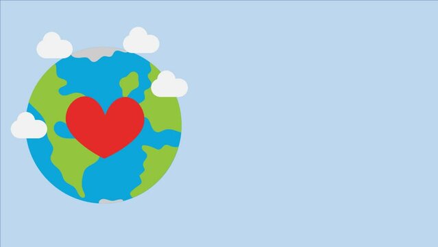 love earth simple animation looping video footage