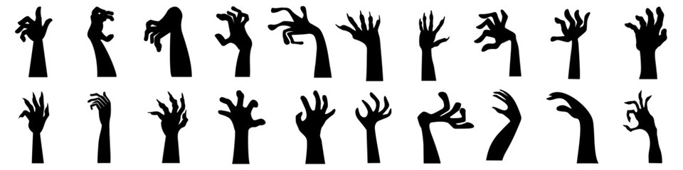Zombie hand icon vector set. Hand illustration sign collection. Halloween symbol.