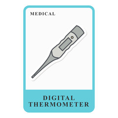 Digital Thermometer Medical Equipment Tools Name Card Health Edition