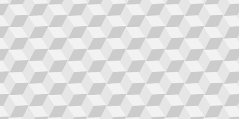 Seamless geometric pattern abstract background. abstract cubes geometric white and gray color hexagon technology background. digital cube honeycomb Front view of white texture for background.