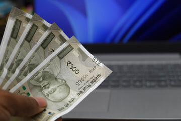 online work at home income money, 500 indian note