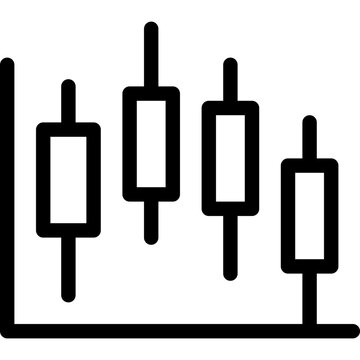 black candlestick chart financial analysis clip art preview