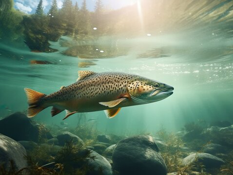 Forelle unterwasser