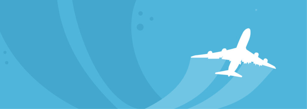  airplane silhouette against the sky - banner, background