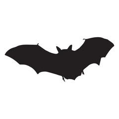 bat silhouette isolated black on white background