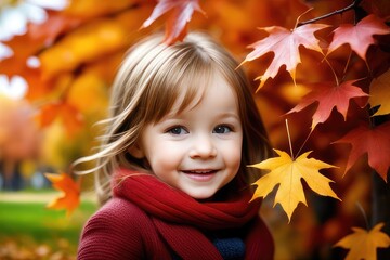 Naklejka na ściany i meble portrait of a girl in autumn