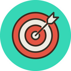 Business target success icon symbol vector image. Illustration of the arrow focus goal strategy design image.