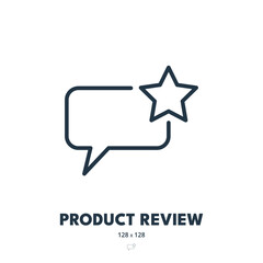 Product Review Icon. Ratings, Feedback, Opinion. Editable Stroke. Simple Vector Icon