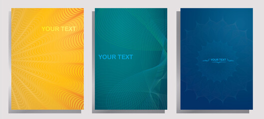 Set of Abstract line template background