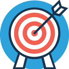 Business target success icon symbol vector image. Illustration of the arrow focus goal strategy design image