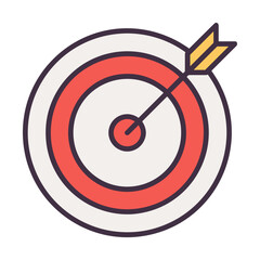 Business target success icon symbol vector image. Illustration of the arrow focus goal strategy design image