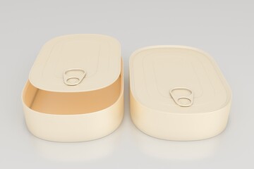 Metal Food Tin Can Packaging Mockup