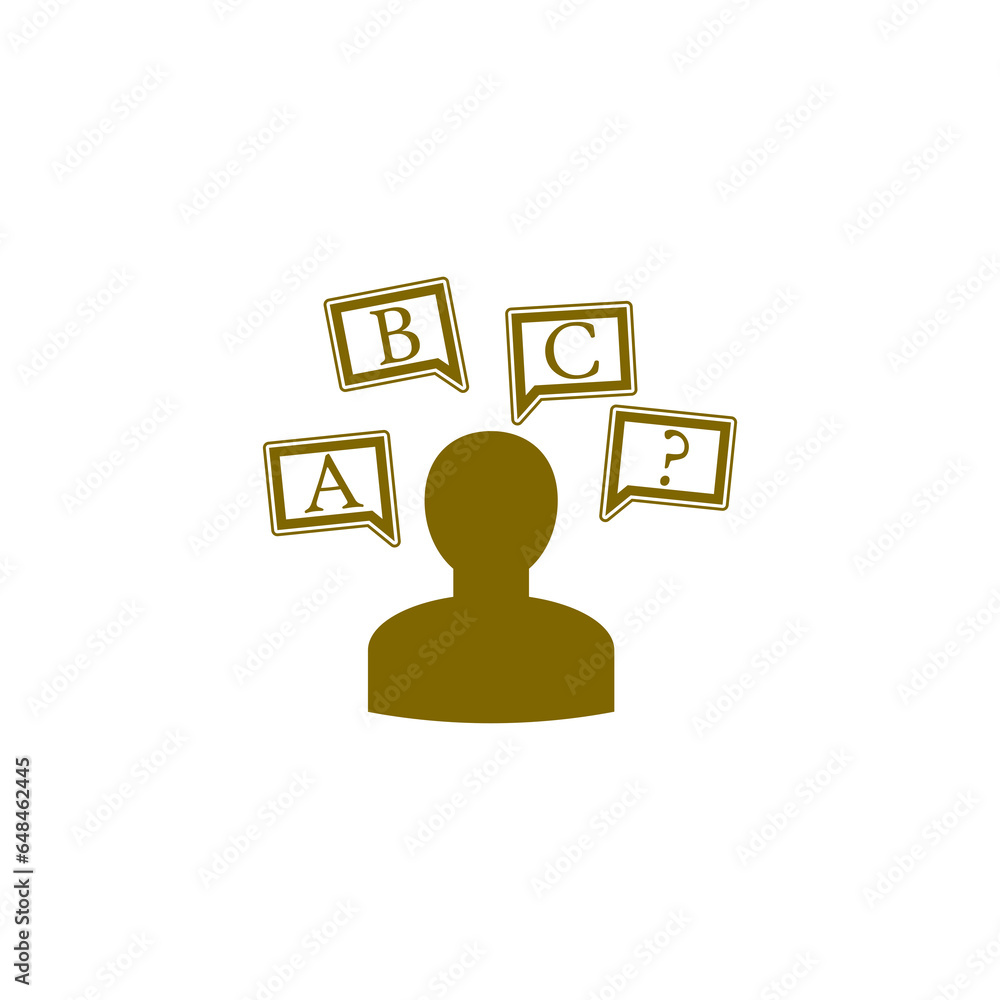 Poster quiz test icon isolated on transparent background