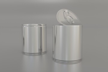 Metal Food Tin Can Packaging Mockup