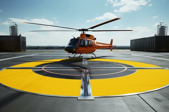 Helipad for landing helicopters. Generative AI